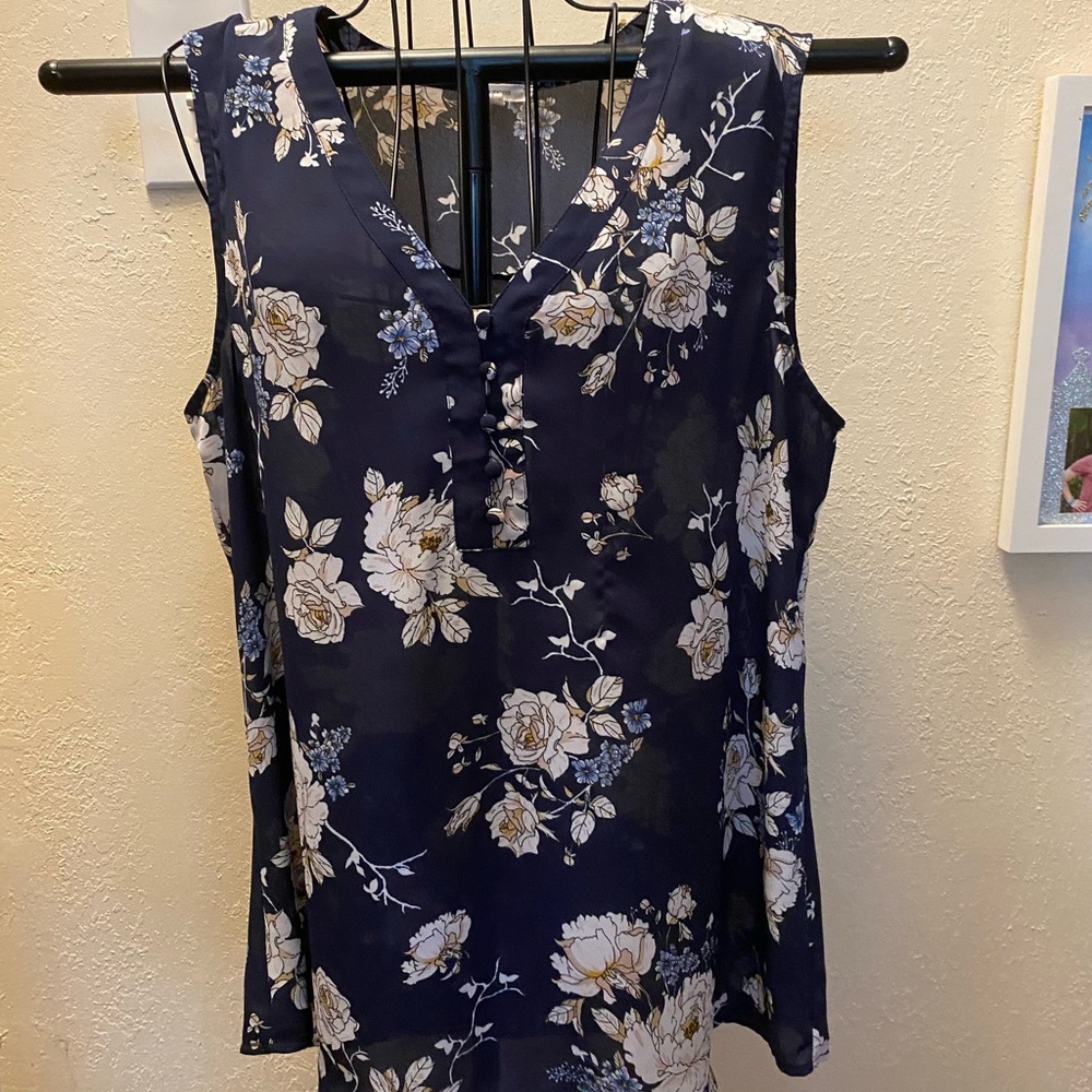 Maurices Blue and White Buttoned Blouse